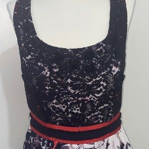 Anthropologie Peter Som Brushstroke Blossom Cocktail Dress size 12